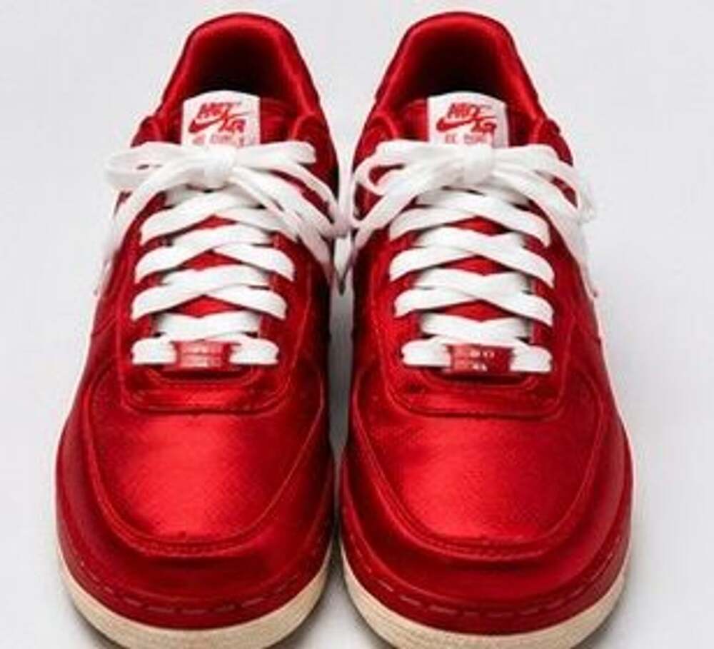 Vintage Nike Air Force 1 Low Satin Valentine's Day Red White Sneakers 315115-611